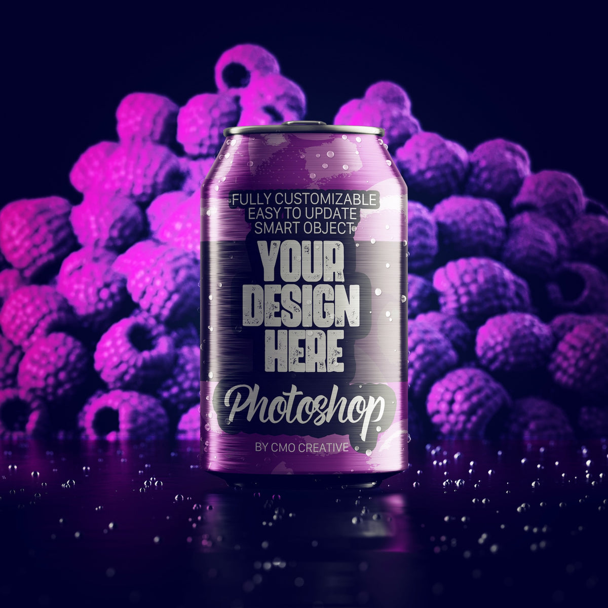 12 OZ. Can Mockup w/Berries