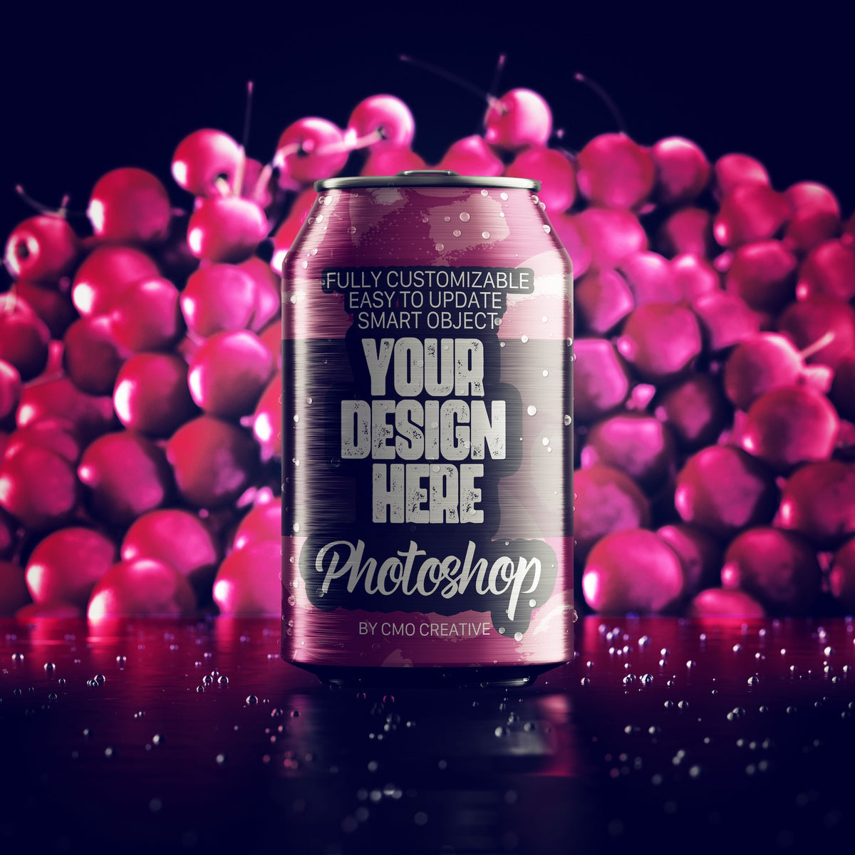 12 OZ. Can Mockup w/Cherries